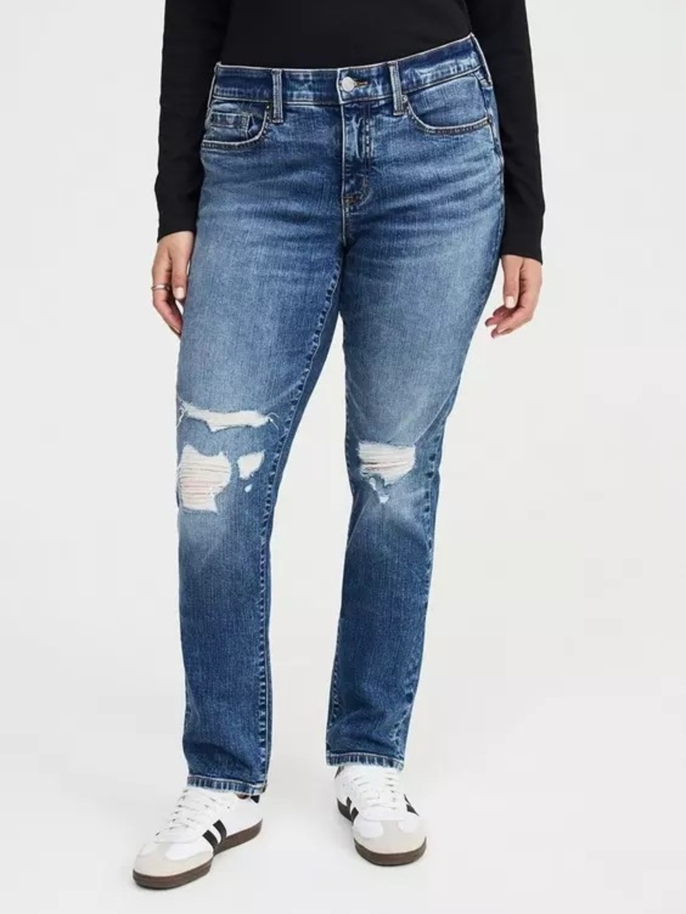 torrid Distressed Medium Blue Boyfriend Jeans Plus 26 T TALL